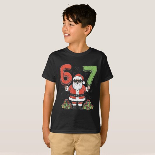 Funny 67 Santa Six Seven Christmas 67 Meme Bruh Bo T-shirt (Voorkant volledig)