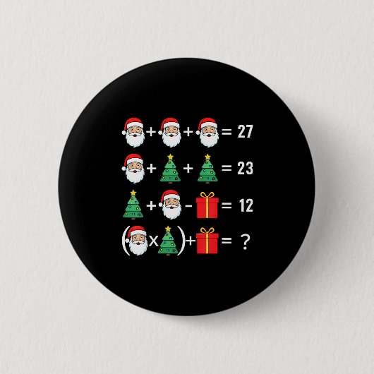 Funny 67 Santa Tree Math Teacher Christmas Xmas Hu Ronde Button 5,7 Cm (Voorkant)