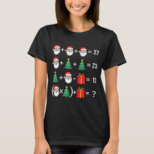 Funny 67 Santa Tree Math Teacher Christmas Xmas Hu T-shirt (Voorkant)