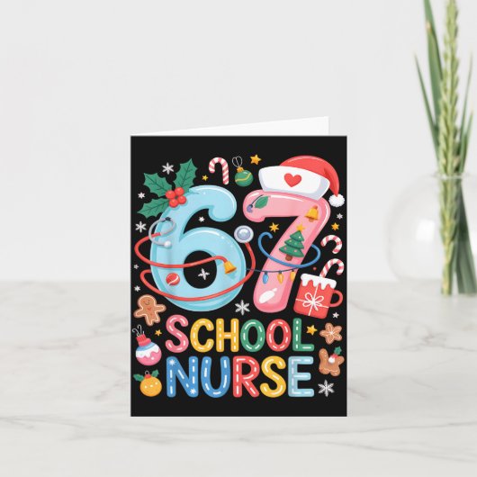 Funny 67 School Nurse Christmas Xmas Meme Holiday  Kaart (Voorkant)