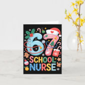 Funny 67 School Nurse Christmas Xmas Meme Holiday  Kaart (Gele Bloem)