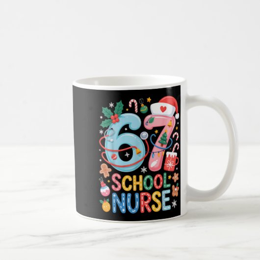 Funny 67 School Nurse Christmas Xmas Meme Holiday  Koffiemok (Rechts)