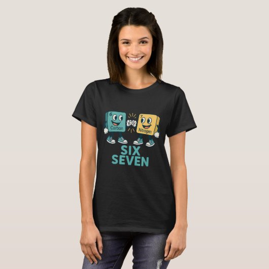 Funny 67 Science Teacher 6 7 Carbon Nitrogen Perio T-shirt (Voorkant volledig)