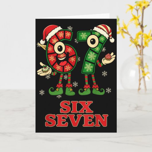 Funny 67 Six Seven 6-7 Italian Christmas Holiday W Kaart (Gele Bloem)