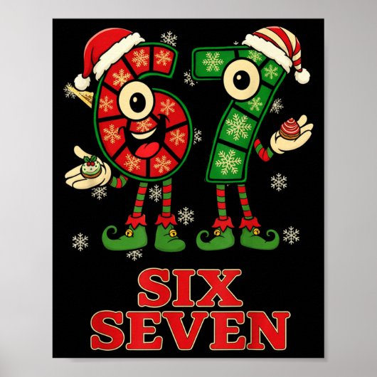 Funny 67 Six Seven 6-7 Italian Christmas Holiday W Poster (Voorkant)