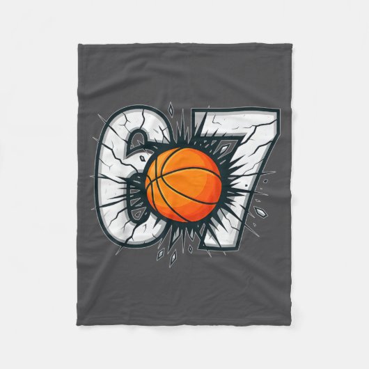 Funny 67 Six Seven Basketball 6 7 Meme Gen Alpha  Fleece Deken (Voorkant)