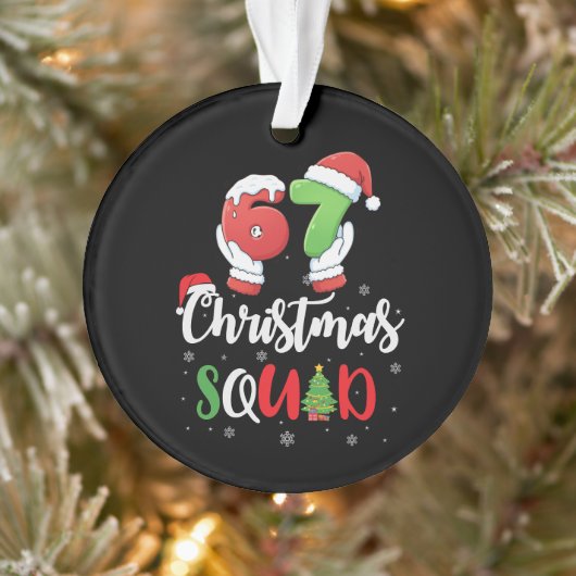 Funny 67 Six Seven Brianrot Christmas Squad Ornament (Boom)