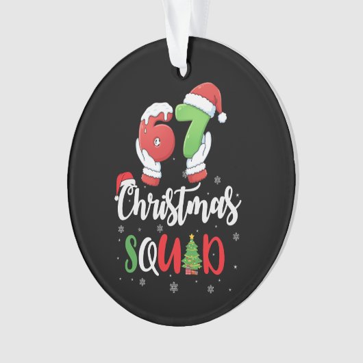 Funny 67 Six Seven Brianrot Christmas Squad Ornament (voorkant)
