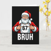 Funny 67 Six Seven Bruh Meme Christmas Santa Men W Kaart (Gele Bloem)