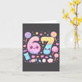 Funny 67 Six Seven Candy 6 7 Meme Gen Alpha Kawaii Kaart (Gele Bloem)