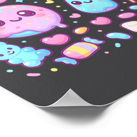 Funny 67 Six Seven Candy 6 7 Meme Gen Alpha Kawaii Poster (Hoek)