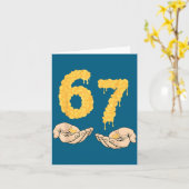Funny 67 Six Seven Cheesy Mac &amp; Cheese 6 7 Kid Kaart (Gele Bloem)