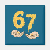 Funny 67 Six Seven Cheesy Mac &amp; Cheese 6 7 Kid Magneet (Voorkant)