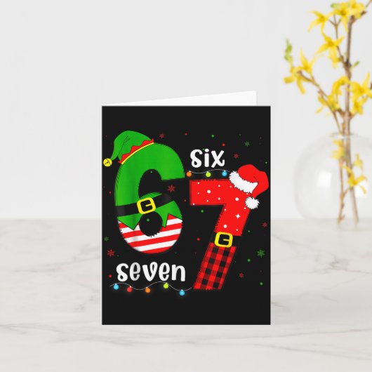 Funny 67 Six Seven Christmas Boys Girls Kids Teens Kaart (Gele Bloem)