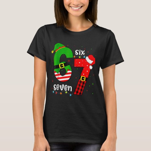 Funny 67 Six Seven Christmas Boys Girls Kids Teens T-shirt (Voorkant)