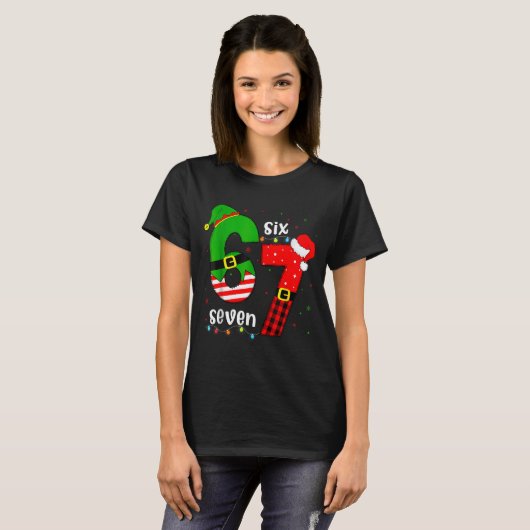 Funny 67 Six Seven Christmas Boys Girls Kids Teens T-shirt (Voorkant volledig)