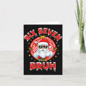 Funny 67 Six Seven Christmas Bruh Santa Kids Boys Kaart (Voorkant)
