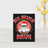 Funny 67 Six Seven Christmas Bruh Santa Kids Boys  Kaart (Gele Bloem)