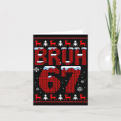 Funny 67 Six Seven Christmas Bruh Santa Kids Boys  Kaart (Voorkant)