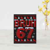 Funny 67 Six Seven Christmas Bruh Santa Kids Boys  Kaart (Gele Bloem)