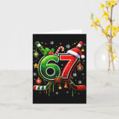 Funny 67 Six Seven Christmas Ice Hockey  Kaart (Gele Bloem)