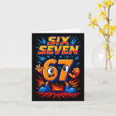 Funny 67 Six Seven Italian Brainrot Boys Girls 6 7 Kaart (Gele Bloem)