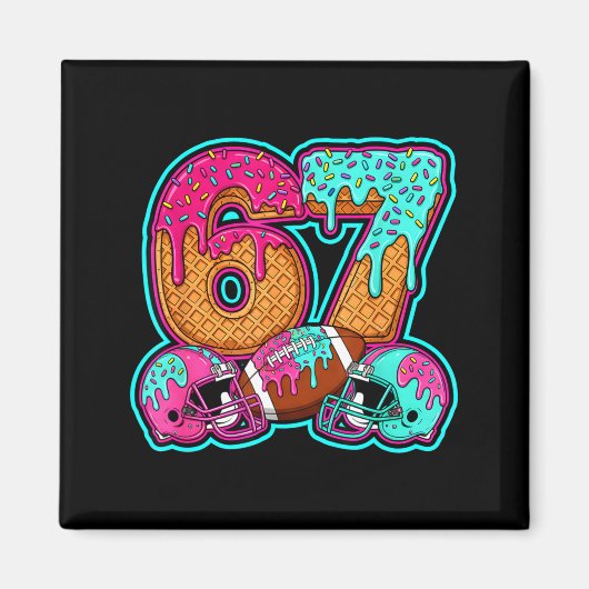 Funny 67 Six Seven Meme American Football Number # Magneet (Voorkant)