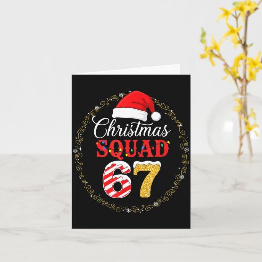 Funny 67 Six Seven Meme Brainrot 67 Christmas Squa Kaart (Gele Bloem)