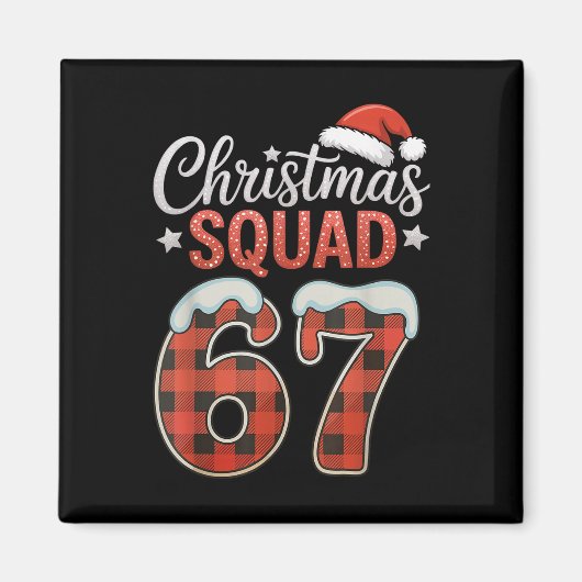 Funny 67 Six Seven Meme Brainrot 67 Christmas Squa Magneet (Voorkant)