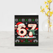 Funny 67 Six Seven Meme Brainrot Cringe Christmas Kaart (Gele Bloem)