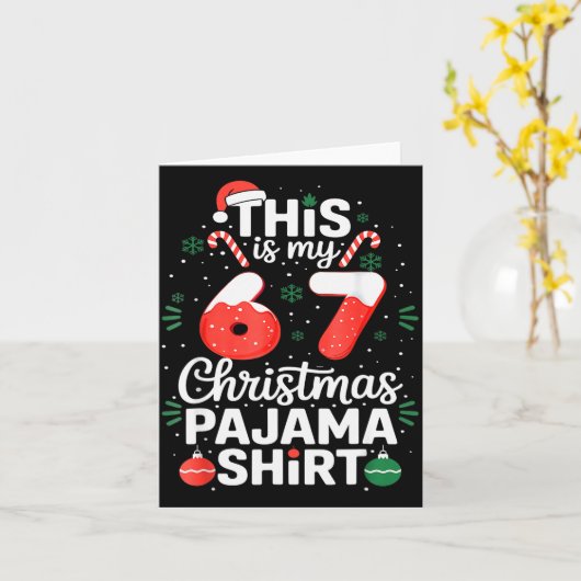 Funny 67 Six Seven Meme Brainrot Cringe Christmas  Kaart (Gele Bloem)