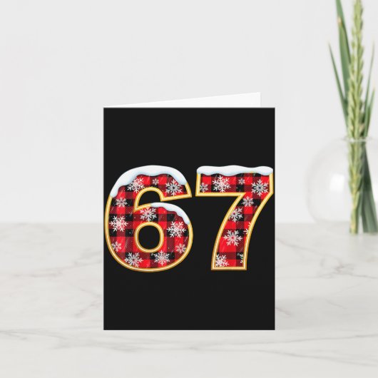 Funny 67 Six Seven Meme Brainrot Cringe Christmas  Kaart (Voorkant)
