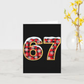 Funny 67 Six Seven Meme Brainrot Cringe Christmas  Kaart (Gele Bloem)