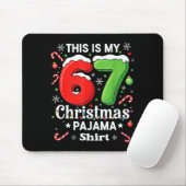 Funny 67 Six Seven Meme Christmas Pajama Shirt Kid Muismat (Met muis)