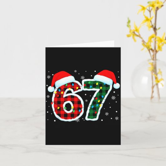 Funny 67 Six Seven Meme Christmas Pajamas Holiday  Kaart (Gele Bloem)