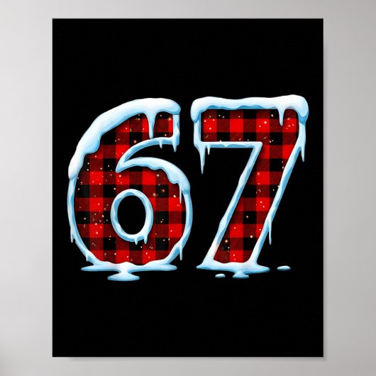 Funny 67 Six Seven Meme Christmas Pajamas Poster (Voorkant)