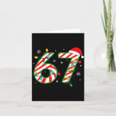 Funny 67 Six Seven Meme Christmas Santa Hat Family Kaart (Voorkant)