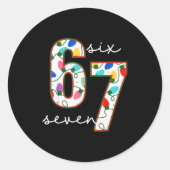 Funny 67 Six Seven Meme Cringe Christmas  Ronde Sticker (Voorkant)