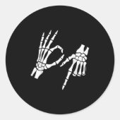 Funny 67 Six Seven Meme Halloween Skeleton Hands  Ronde Sticker (Voorkant)