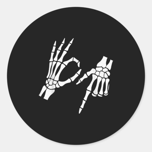 Funny 67 Six Seven Meme Halloween Skeleton Hands  Ronde Sticker (Voorkant)