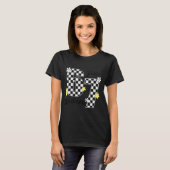 Funny 67 Six Seven Meme Slang 6-7 Checkered Number T-shirt (Voorkant volledig)
