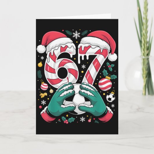 Funny 67 Six Seven Soccer Goalkeeper Funny Meme Ch Kaart (Voorkant)