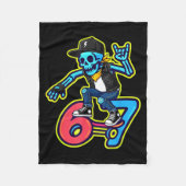 Funny 67 Skeleton Skater Meme Retro Skateboarding  Fleece Deken (Voorkant)