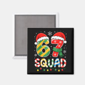 Funny 67 Squad Candy Cane Santa Hat Christmas Men  Magneet (Voorkant / Achterkant)