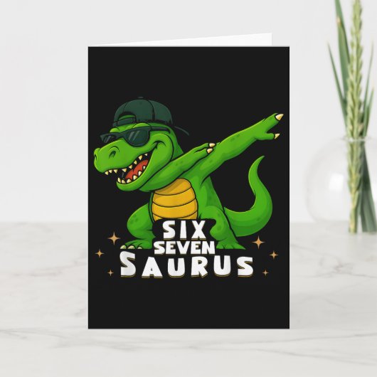 Funny 67 T Rex Dinosaur Six Seven Numbers Boys Kid Kaart (Voorkant)
