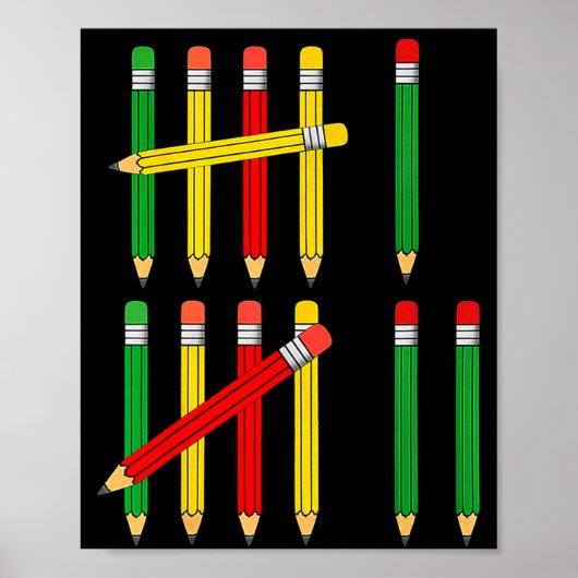 Funny 67 Tally Marks Math For Teachers Students Si Poster (Voorkant)