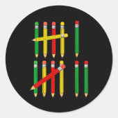 Funny 67 Tally Marks Math For Teachers Students Si Ronde Sticker (Voorkant)