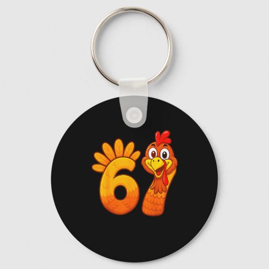 Funny 67 Thanksgiving Meme Turkey Six Seven Costum Sleutelhanger (Voorkant)