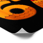 Funny 67 Thanksgiving Turkey Face 67 Number Poster (Hoek)