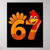 Funny 67 Thanksgiving Turkey Face 67 Number  Poster (Voorkant)